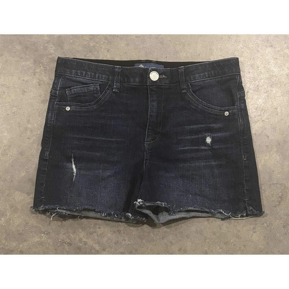 DEMOCRACY Ab Solution Cut Off Shorts Women's Size 8 Mid-Rise Dark Wash